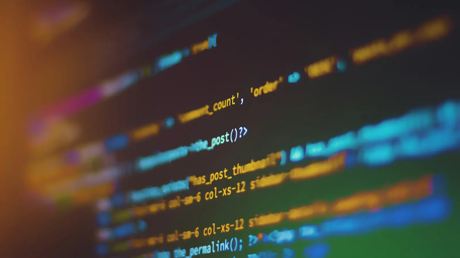 Close-up of source code on a computer screen
