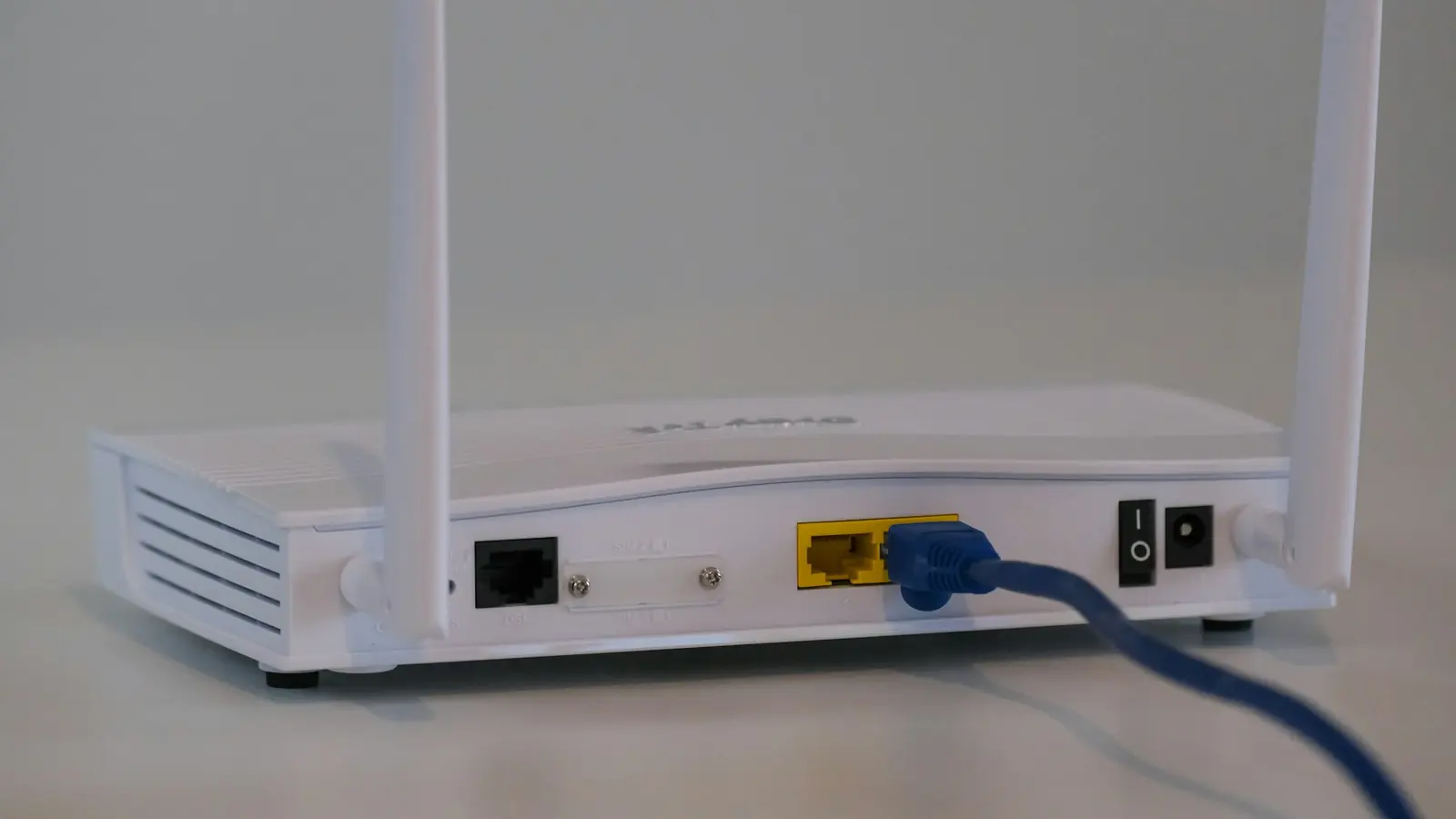 Home Wi-Fi router on a white table